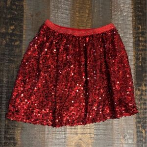 Girl’s Sequin Skirt Christmas Valentine’s Cat & Jack Brand Size XL Red